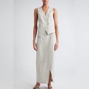 RÓHE Overlap Asymmetric Slub Waistcoat V-neck cut linen-enriched size 36 (Small)